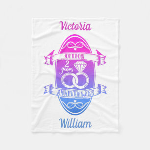 Couverture Polaire Deuxième deuxième anniversaire du mariage du coton