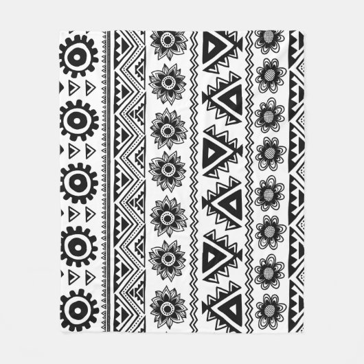 Couverture Polaire Deuxième ethnie tribale, motif sans coutures. (Devant)