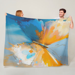 Couverture Polaire Devenir Lumière – Papillon Abstrait en Mouvement