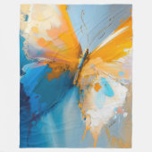 Couverture Polaire Devenir Lumière – Papillon Abstrait en Mouvement (Devant)