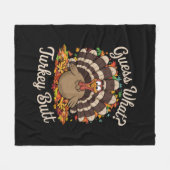 Couverture Polaire Devine quoi Dinde Fesses Drôle Thanksgiving (Devant (Horizontal))