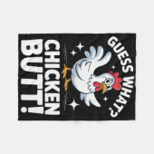 Couverture Polaire Devinez quoi cul de poulet Clic Kids Blague Design (Devant (Horizontal))