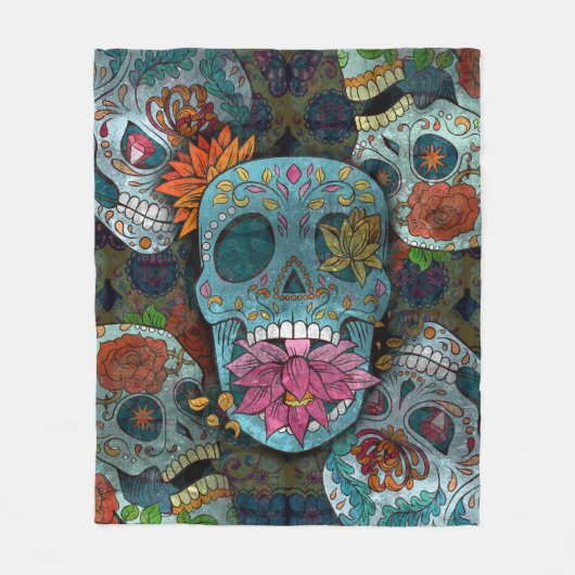 Couverture Polaire Dia De Los Muertos (Devant)