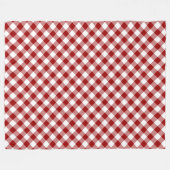 Couverture Polaire Diagonal rouge et blanc En vichy plaid (Devant (Horizontal))