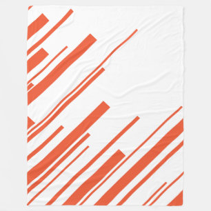Couverture Polaire Diagonales en orange et blanc