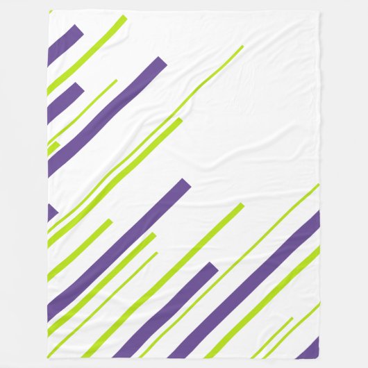 Couverture Polaire Diagonales en vert citron vert et violet (Devant)