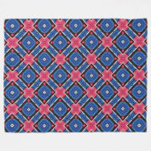 Couverture Polaire Diamant bleu et blanc et Cercles rouges (Devant (Horizontal))
