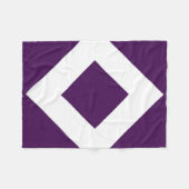 Couverture Polaire Diamant Profond Violet, Bordure Blanche Gras (Devant (Horizontal))
