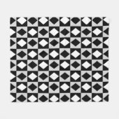 Couverture Polaire Diamant Rhombus blanc noir (Devant (Horizontal))