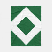 Couverture Polaire Diamant Vert, Bordure Blanche Gras (Devant)