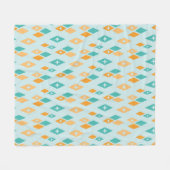 Couverture Polaire Diamants Atomique du milieu du siècle Aqua, Turquo (Devant (Horizontal))