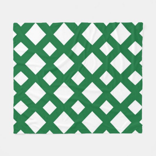 Couverture Polaire Diamants blancs sur vert (Devant (Horizontal))
