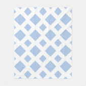 Couverture Polaire Diamants bleu clair sur blanc (Devant)