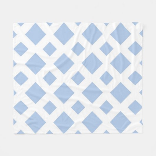 Couverture Polaire Diamants bleu clair sur blanc (Devant (Horizontal))