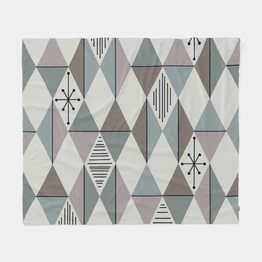 Couverture Polaire Diamants d'art de l'âge atomique Gris de taille (Devant (Horizontal))