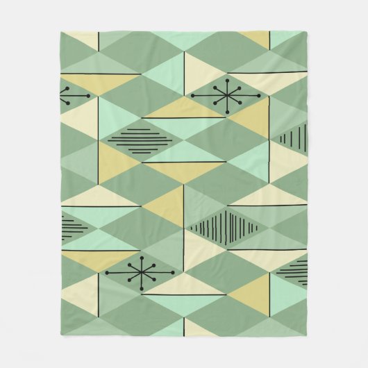Couverture Polaire Diamants d'Art de l'Âge Atomique Mint Vert Jaune (Devant)