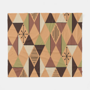 Couverture Polaire Diamants d'Art de l'Âge Atomique Orange Vert Brown
