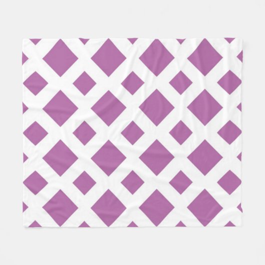 Couverture Polaire Diamants de lavande sur blanc (Devant (Horizontal))