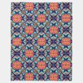 Couverture Polaire Diamants Floraux Colorés Bohème (Devant)