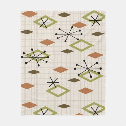 Couverture Polaire Diamants modernes du milieu du siècle Nature Tons  (Devant)