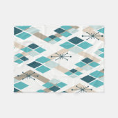 Couverture Polaire Diamants modernes du milieu du siècle (Turquoise) (Devant (Horizontal))
