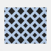 Couverture Polaire Diamants noirs sur Bleu clair (Devant (Horizontal))