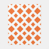 Couverture Polaire Diamants orange sur blanc (Devant)