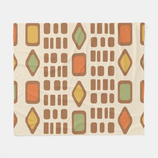 Couverture Polaire Diamants rétro Rectangles Colorés 1 (Devant (Horizontal))