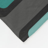 Couverture Polaire Diamants Rétro Rectangles Turquoise Noir (Coin)