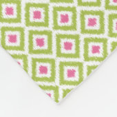 Couverture Polaire Diamants rose vert monogramme Motif Ikat (Coin)