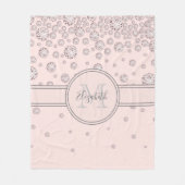 Couverture Polaire Diamants roses en or bleu nom monogramme (Devant)