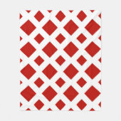 Couverture Polaire Diamants rouges sur blanc (Devant)
