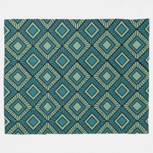 Couverture Polaire Diamants triés - Turquoise (Devant (Horizontal))