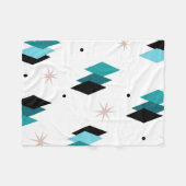 Couverture Polaire Diamants Turquoises modernes du milieu du siècle (Devant (Horizontal))