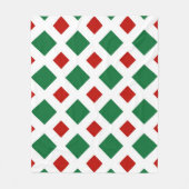 Couverture Polaire Diamants verts et rouges sur blanc (Devant)