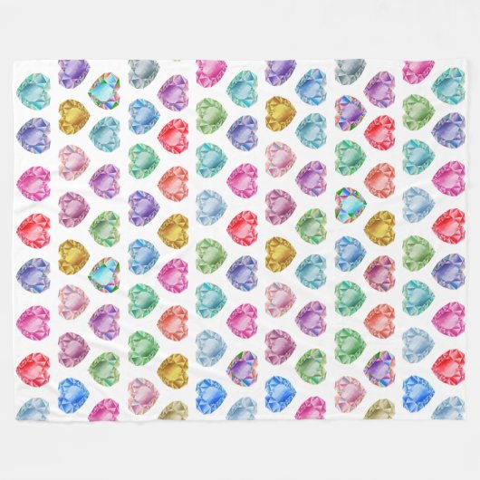 Couverture Polaire Diamond Heart Aquarelle Motif mignon Pastel Girly (Devant (Horizontal))