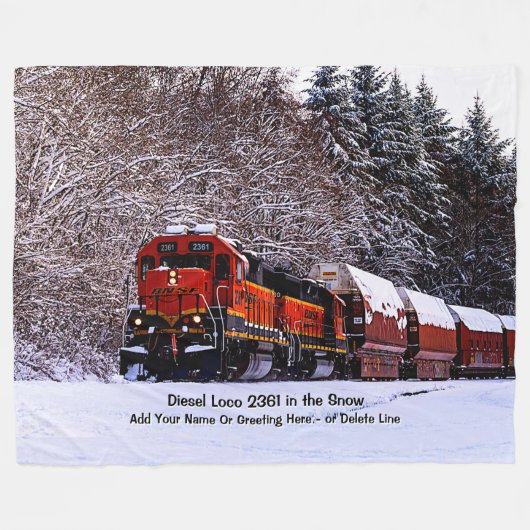 Couverture Polaire Diesel Loco 2361 dans la neige - Ajouter un nom (Devant (Horizontal))