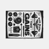 Couverture Polaire Dieu Bénit Ces Gains Muscle Bodybuilding — (Devant (Horizontal))