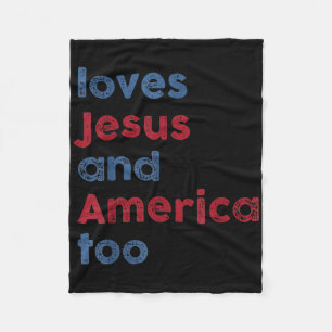 Couverture Polaire Dieu chrétien 4 juillet aime Jésus et l'Amérique