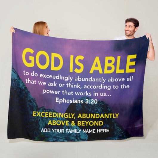 Couverture Polaire DIEU EST CAPABLE Éphésiens Bible chrétienne Nom de (En situation)
