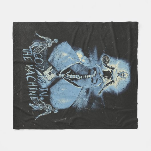 Couverture Polaire Dieu est dans la machine - Techno-Dystopian Design (Devant (Horizontal))