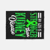 Couverture Polaire Dieu Est Plus Fort Que La Maladie Du Rein Pour Une (Devant (Horizontal))