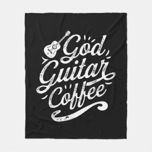 Couverture Polaire Dieu Guitare Café Musique Amour Drôle Christian