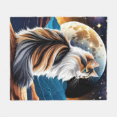 Couverture Polaire Dilute Calico Chat et Lune du désert (Devant (Horizontal))