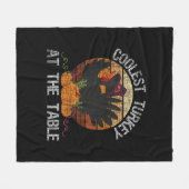 Couverture Polaire Dinde la plus cool à la table Rétro Thanksgiving a (Devant (Horizontal))