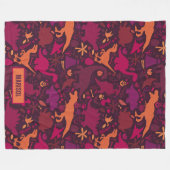 Couverture Polaire Dino Doodle Silhouettes Enfants Dinosaur (Devant (Horizontal))