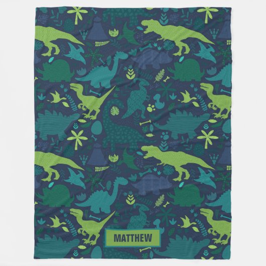 Couverture Polaire Dino Doodle Silhouettes Enfants Dinosaur (Devant)