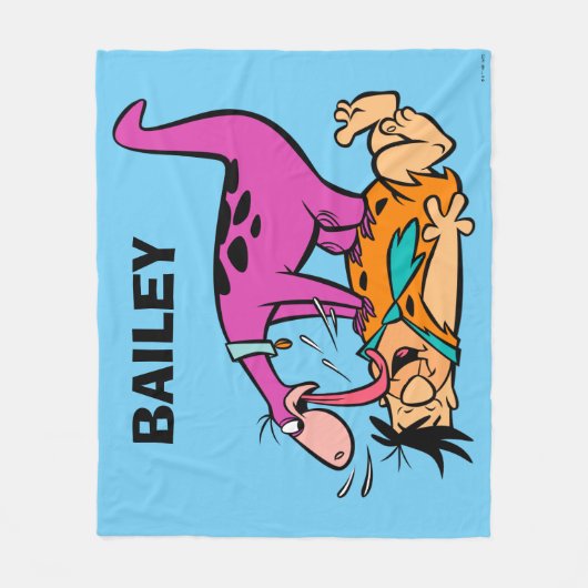 Couverture Polaire Dino Licking Fred Flintstone (Devant)