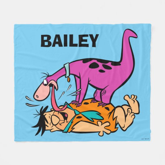 Couverture Polaire Dino Licking Fred Flintstone (Devant (Horizontal))