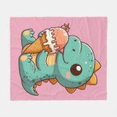 Couverture Polaire Dino mignonne de glace mangeur (Devant (Horizontal))